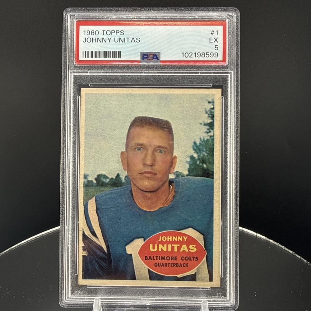 1960 Topps #1  Johnny Unitas, Colts HOF,‎ PSA 5 Vintage